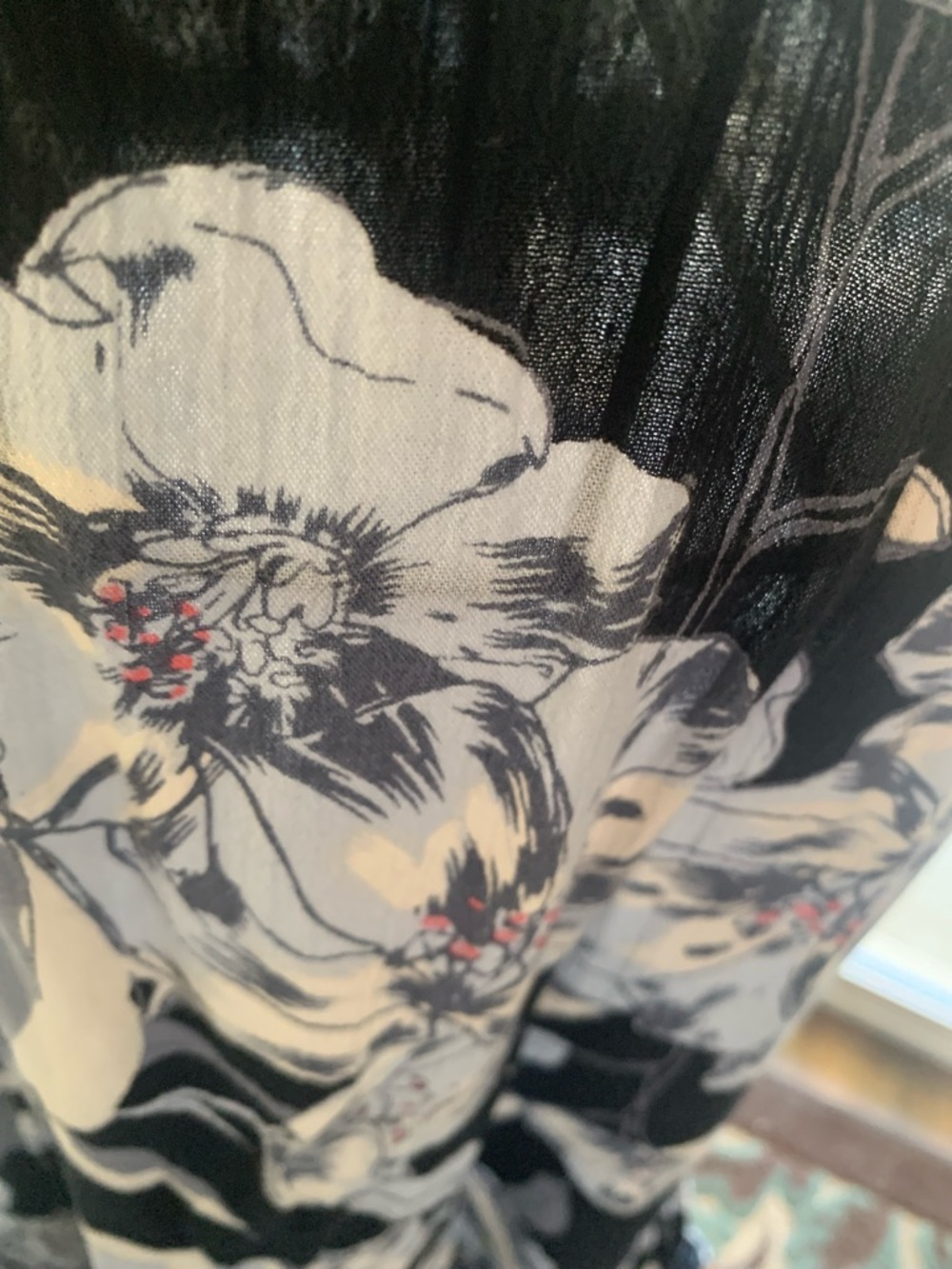 Billabong Blue & White Floral Ruffle-Hem Cropped Wide-Leg Pants - Picture 2 of 11